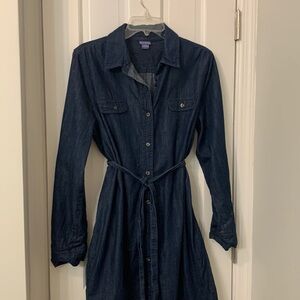 Laura Scott denim shirt dress size large 100% cotton